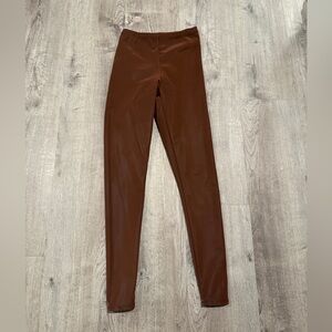 Naked Wardrobe Chocolate Liquid Suede Leggings S